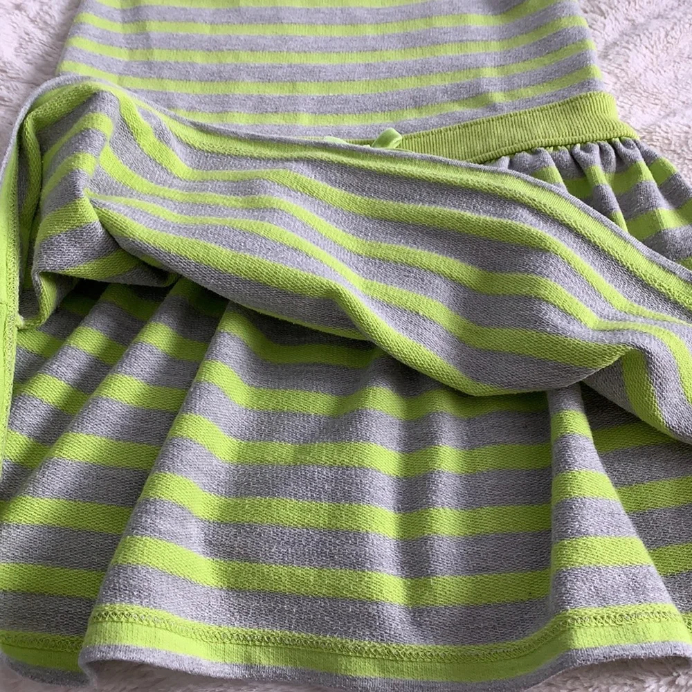 Gap 5 Girls Gray & Neon Green Knit Dress EUC